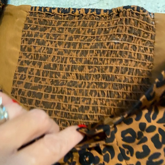 Beautiful Good American cheetah print satin feel puff sleeve midi maxi dress XL - Picture 7 of 12